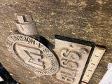 Vtg mackintosh hemphill co Cast Alum Sign Train Steam Engine Pgh Pa Antique Adv!