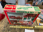 Vtg 70's Buddy L Coca-Cola Diecast 5-Piece Brute Tin Toy Truck Set Original Box!