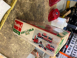 Vtg 70's Buddy L Coca-Cola Diecast 5-Piece Brute Tin Toy Truck Set Original Box!