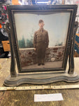 Vtg 1918 WW1 soldier Framed Sweetheart Photo Orig Military Army Doughboy Infantr