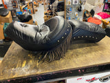 Shovelhead Seat Drag Pillow Fringe Studs FLH FX Wide glide 70-84 4 speed Fancy!