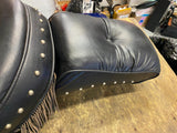 Shovelhead Seat Drag Pillow Fringe Studs FLH FX Wide glide 70-84 4 speed Fancy!