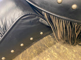 Shovelhead Seat Drag Pillow Fringe Studs FLH FX Wide glide 70-84 4 speed Fancy!