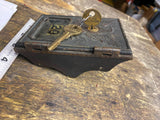 Vtg Antique 1895 Post Office Box Door Eagle Brass Mailbox Courthouse Key Glass