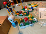 NFL Football Helmet Goal Post Kit NFC Mini Plastic Gumball Box 1970's Collectibl