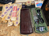 Vtg Upjohn Briefcase Doctor Bag Leather Alligator tools Medical Acc Ellwood city