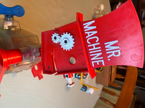 Vtg Mr. Machine Walking Whistling Robot Toy by Ideal 1977 Original Works!