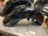 Front Fender Hog Trim Harley Touring Vivid Black Spider Web 2013< FLH Road Glide