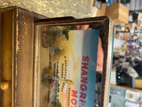 Vtg Wood Display Case  Postcard Size Tourist Keepsake Drawer Military Sweetheart
