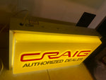 Vtg craig Audio Car Home stereo Light up sign Dealer 1970's Advertising Hot Rod!
