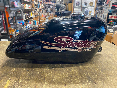OEM Vivid Black Gas Tank 3.3 Harley Sportster chopper Nice 1995-2003 1200 883