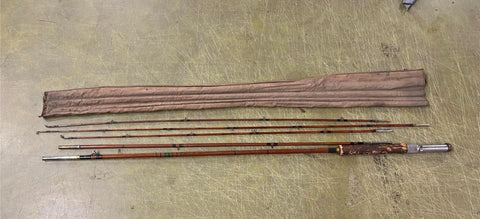 VTG Antique 1920s Made In USA South Bend Bamboo 5 Piece Fishing Rod Montague