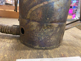 Vtg Springspout Tin Oil Gas Can Huffy Embossed Qt Flex Spout Service Station Log