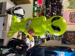 Vtg Space Alien Blow Mold 36" Green Halloween Ray Gun General Foam Minty!