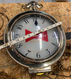 50's Budweiser Light Clock sign Vtg Advertising Pocket Watch w coin Jet Airplane