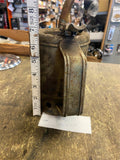 Vtg Springspout Tin Oil Gas Can Huffy Embossed Qt Flex Spout Service Station Log