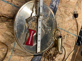 50's Budweiser Light Clock sign Vtg Advertising Pocket Watch w coin Jet Airplane