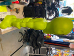 Vtg Space Alien Blow Mold 36" Green Halloween Ray Gun General Foam Minty!