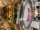 50's Budweiser Light Clock sign Vtg Advertising Pocket Watch w coin Jet Airplane