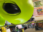Vtg Space Alien Blow Mold 36" Green Halloween Ray Gun General Foam Minty!