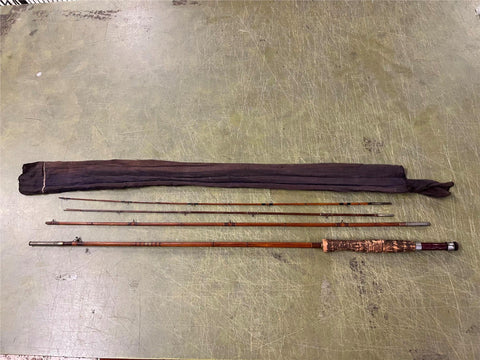 VTG Antique 1920s 4 Piece Bamboo Fishing Rod Montague South Bend? Shakespeare?