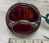 Vtg DUO Lamp TailLight Glass Stop Lens Harley Chopper Bobber Chrome Custom Ford