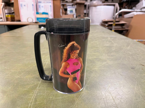 Vtg 1994 Snap-On Tools Plastic Mug Cup Girl Model Gina Pin Up 1994 Made in USA