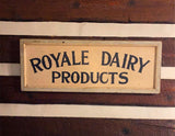 Royale Dairy Raymond Utz country Butcher Double Sided Vtg Sign Hanover Pa Store!