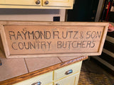 Royale Dairy Raymond Utz country Butcher Double Sided Vtg Sign Hanover Pa Store!