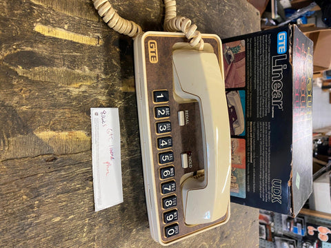 Vtg GTE Linear Desk Phone Telephone Touch Call Retro Push button Orig Box!