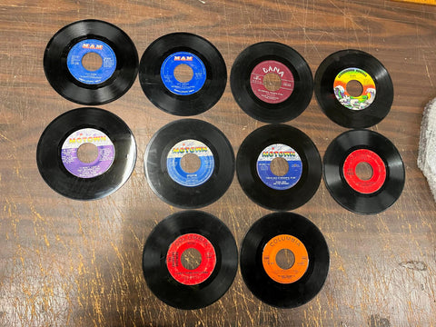 Vintage 1970s Lot Of 10 45 Records Assorted Songs & Artists Neighborhood Record