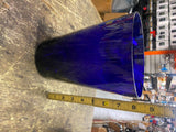 Cobalt Blue Antique Vtg Vase 8" Tall Decor Glass 6" across Collectible Flowers!