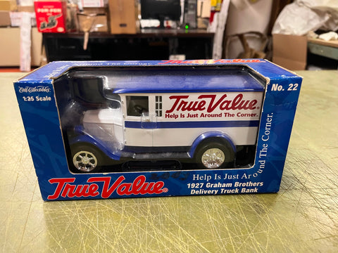 1927 ERTL GRAHAM BROTHERS DELIVERY TRUCK BANK TRUE VALUE 1/25 DIE-CAST VINTAGE