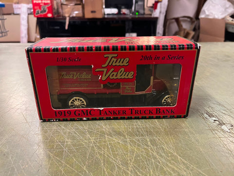 ERTL 1919 True Value Hardware 1/30 GMC Tanker Truck Die Cast Metal Coin Bank