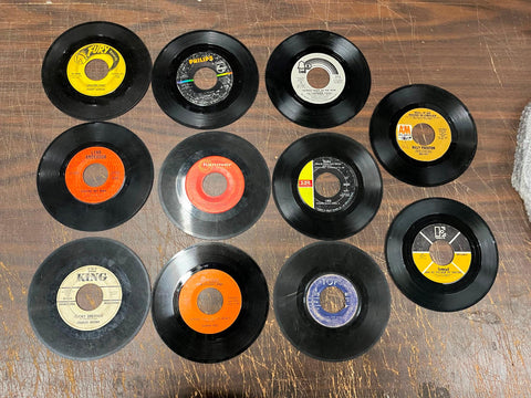 Vintage 1970s Lot Of 11 45 Records Assorted Songs & Artists Fury Records