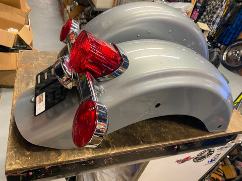 OEM Rear Fender Brilliant Silver 2014 Road King FLHR W trim Harley Nice!