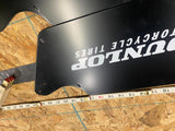 Vtg Dunlop Motorcycle Harley Tire Stand Dealer Display Sign Gas Oil Advertising
