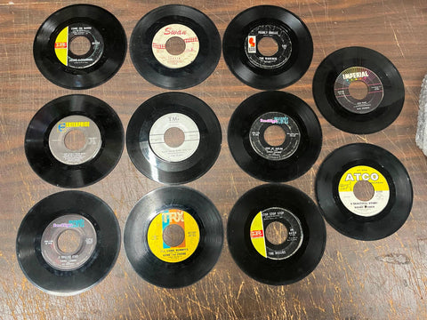Vintage 1970s Lot Of 11 45 Records Assorted Songs & Artists Indigo Records