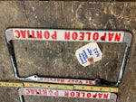 Napolean Pontiac Vtg Pair License plate Frames Auto Truck Car Dealer Tarentum pa