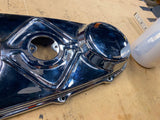 Chrome Tin Primary Cover Harley Knucklehead Panhead UL Hydra Duo Glide Nice!