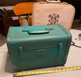 Vtg 50's Handbag Suitcase Makeup Doll Box Bag Chalk Display Decor damask Mirror!