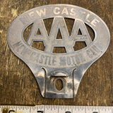 AAA New Castle Pa Motor Club License Plate Tag Topper 50s Vtg Auto Truck Hot Rod