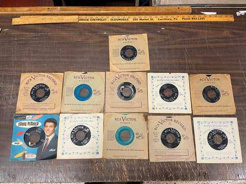 Vintage 1950s Lot Of 11 RCA Victor 45 Records Assorted Titles & Artists
