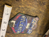 20's AAA Atlanta License Plate Tag Topper Vtg Auto Truck Hot Rod Model T Porcela