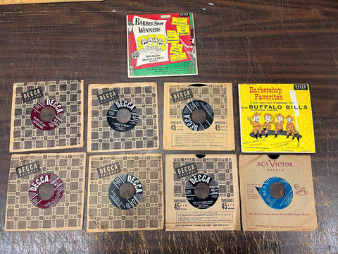Vintage 1950s Lot Of 9 Decca 45 Records Assorted Titles & Artists