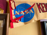 Vtg Kennedy Space Center Pennant Flag Banner NASA Florida 60's Rocket Moon landi