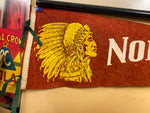 Vtg Elkhart Indiana Felt Pennant Flag Banner Indian NOrth EAst 60's!