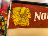 Vtg Elkhart Indiana Felt Pennant Flag Banner Indian NOrth EAst 60's!