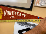 Vtg Elkhart Indiana Felt Pennant Flag Banner Indian NOrth EAst 60's!