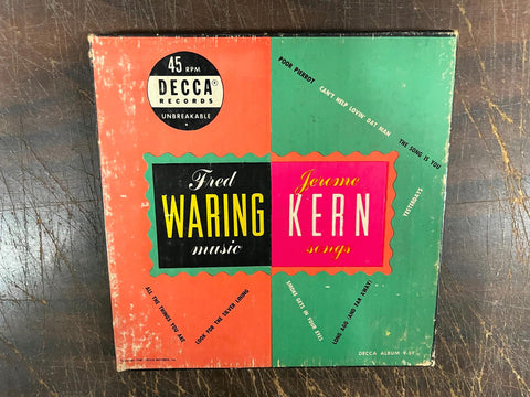 FRED WARING MUSIC JEROME KERN SONGS 45 RPM DECCA 9-51 4 RECORD BOX SET